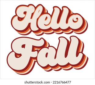 Hello Fall Shirt, Fall, Pumpkin Season, Sublimation Design Downloads, Retro Fall PNG, Autumn Hello Fall Vibes, Thanksgiving