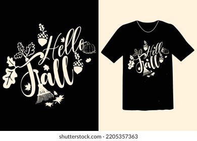 Hello fall t shirt design
