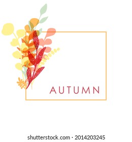 Hello Fall. Trendy abstract art templates. Suitable for social media posts, mobile apps, banners design. Vector fashion backgrounds. Autumn leaves. Fall offers. Autumn sale