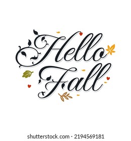 Hello fall vector art | Icon graphics illustration