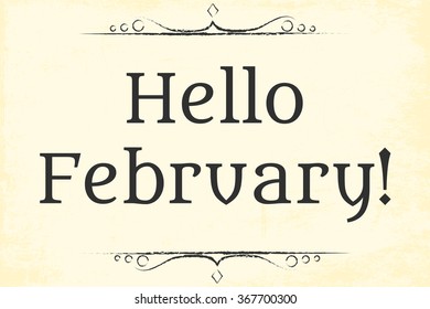 hello february background, illustration in vector format