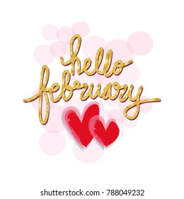 Hello February hand lettering
