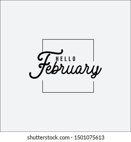 Hello February Template Vector, Design for Banner, Greeting Cards or Print