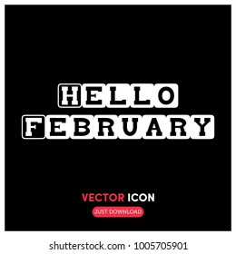 Hello February Vector Icon Illustration