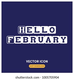Hello February Vector Icon Illustration