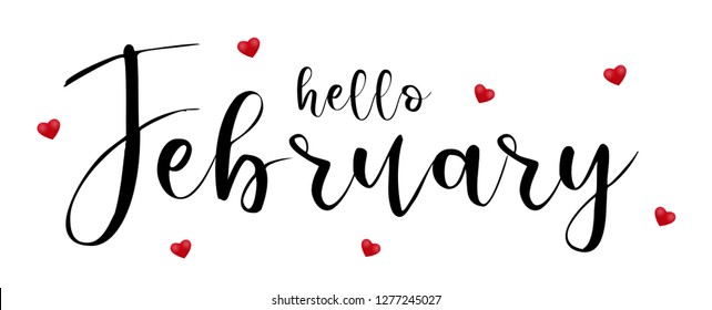 Hello February vector illustration.