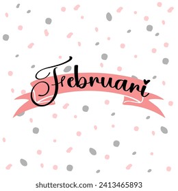 Hello february vector. New Month vector. Valentine's Day vector.