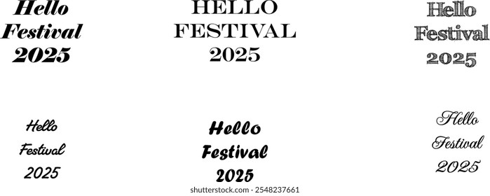 Hello Festival 2025, texto, feliz, saudação, ilustração,