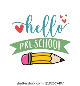 Hello first grade, hello school friends, Back to school, school logo. Second grade, third grade vector.