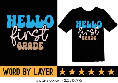 Diseño de camisetas de primer grado para svg