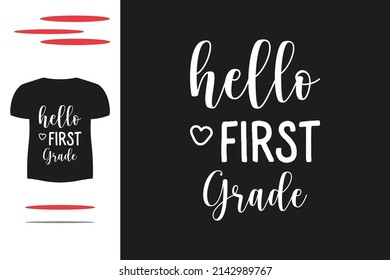 Hola diseño de camisetas de primer grado