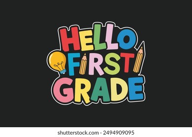 Hola diseño de camiseta de primer grado