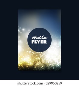 Hello Flyer - Flyer, Card or Cover Design with Sparkling Patter Background - Corporate Identity, Christmas, New Year or Ad Design Template