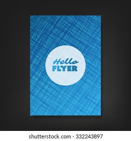 Hello Flyer - Flyer, Card or Cover Design with Striped Patter Background - Corporate Identity or Ad Design Template