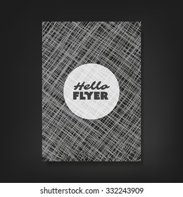 Hello Flyer - Flyer, Card or Cover Design with Striped Patter Background - Corporate Identity or Ad Design Template