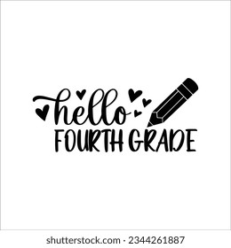 Hello Fourth Grade Svg Png, Retro Back to School Svg Png, Back to School Shirt, 4th Grade Vibes, Fourth Grade Squad, Digital Download Files