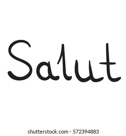 Hello french language on the white background normal italic