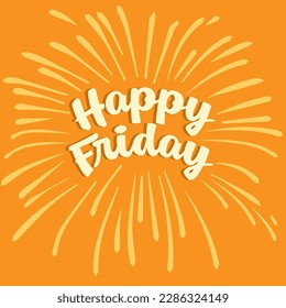 Hello Friday custom text illustration. Design for T-shirt, Bag, For Poster, Invitation, Card