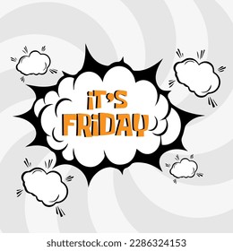 Hello Friday custom text illustration. Design for T-shirt, Bag, For Poster, Invitation, Card