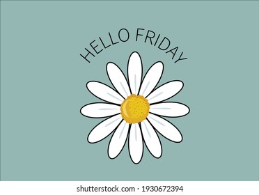 hola diseño gráfico vectorial dibujado a mano de friday