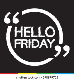 HELLO FRIDAY Lettering Illustration design