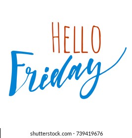 Hello Friday Lettering T Shirt Hand Stock Vector (Royalty Free ...