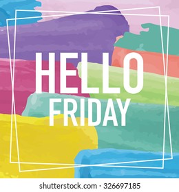 Hello Friday Poster Background Design Stock Vector (Royalty Free ...