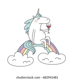 Hello Friday Unicorn and wine