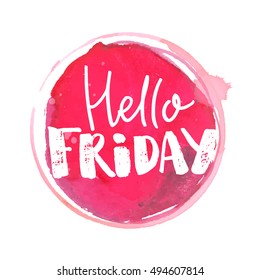 Hello Friday Vector Typography On Red Stock Vector (Royalty Free ...