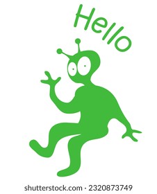 Hello! A friendly green stranger greets you.
