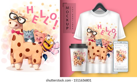 Hello friends - mockup for your idea. Vector eps 10