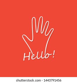 Hello gesture. Give five icon. Vector illustration