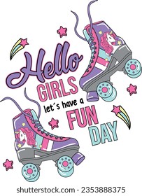 hello girl fun rolling skate