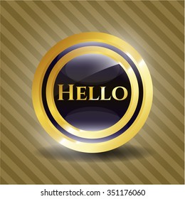 Hello gold badge or emblem