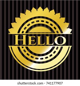 Hello gold badge or emblem