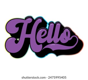 hello graffiti art typography t shirt design and others use.