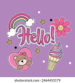 hello graphic tees for girl design
