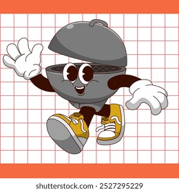 HELLO GRILLMASTER CARTOON AND MASCOT CHARACTER ILLUSTRATION