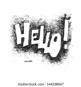 Hello. Grunge background. Hand drawn. Vector eps8