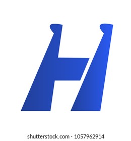 Hello H letter, compatible for you mascot or logo anything. Clean symbol of H. Cool