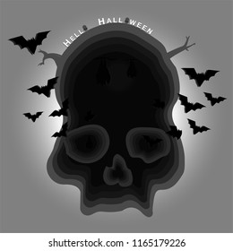 hello halloween party isolated,skull vector illustration