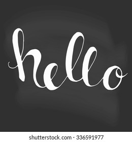 Hello, Hand Crafted Inspirational Quote Poster. Motivation Quote, Vector Background in Retro Vintage Style, use for greeting cards, web templates, invitation