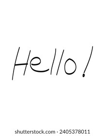 hello hand draw text icon, vector best line icon.