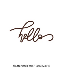 Hello hand drawing calligraphy isolated on white background , illustration Vector EPS 10