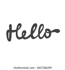 Hola. Logo con letras dibujadas a mano para contenido de medios sociales