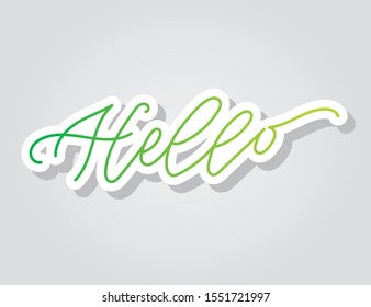 Hello hand drawn lettering. Modern brush calligraphy. Ink illustration. Original vector hand lettering. Phrase for card or poster. Quote great for photo overlay. 