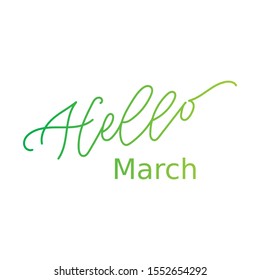 Hello hand drawn lettering. Modern brush calligraphy. Ink illustration. Original hand lettering. Phrase for card or poster. Quote great for photo overlay. 
