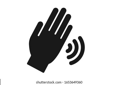 Hello hand icon vector on white background 