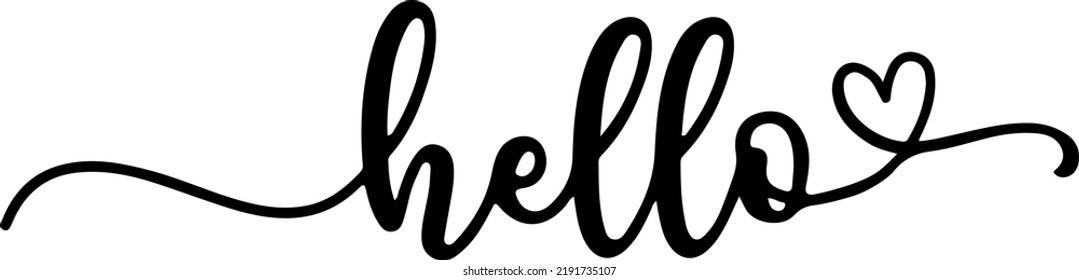  Hello, hand lettered, hello sign, welcome, door mat, door sign, home, welcome cut file, hello flourish, Farmhouse Sign, Typography, Vector