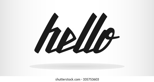 "Hello" hand lettering